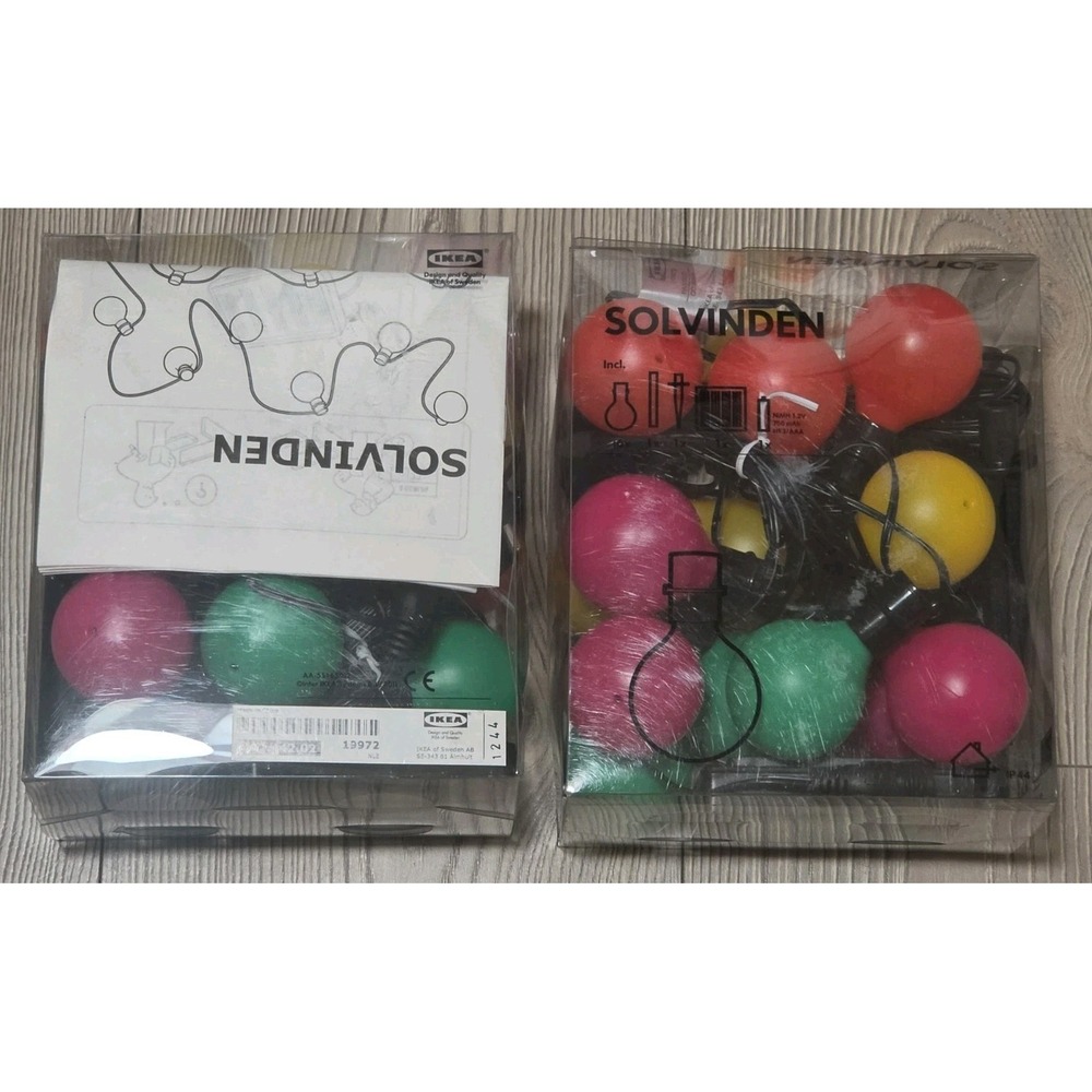2 Sets 16 Ea Ikea Solvinden 802.442.02 String Lights Bundle 32 Lights Multicolor